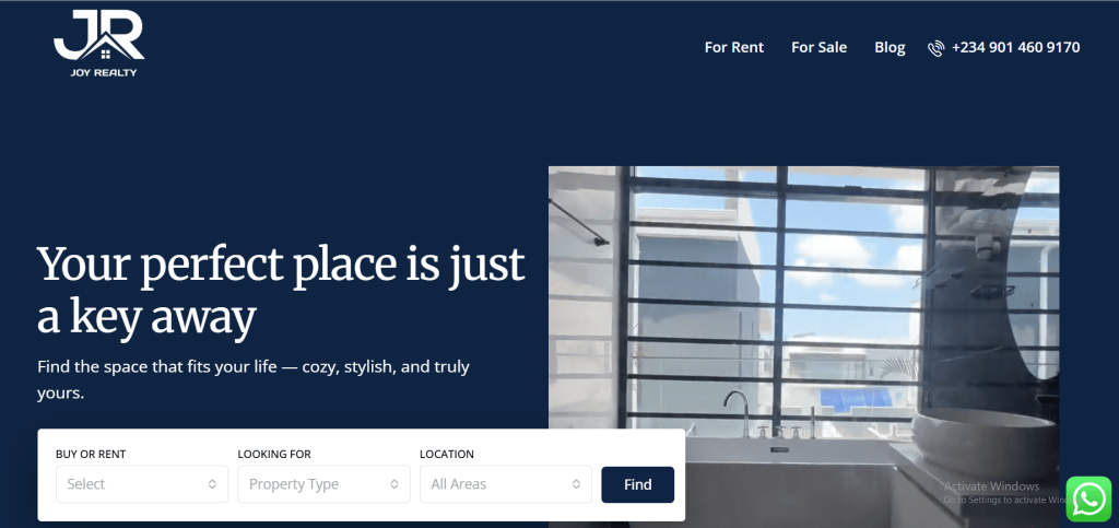 joy realty website cover